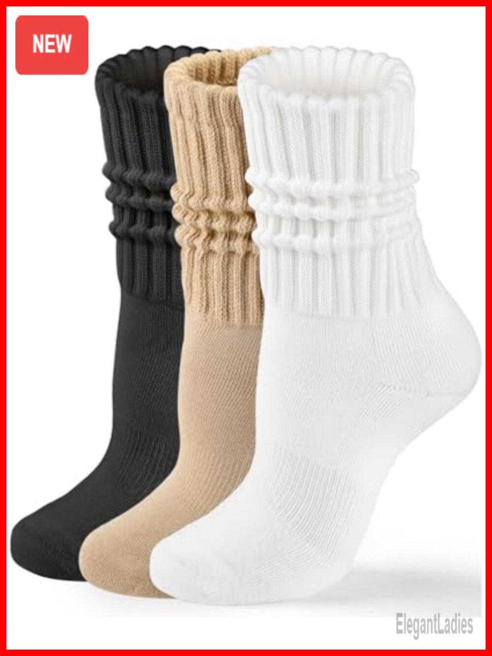 Slouchy Crew Socks Cotton Cozy Workout Athletic Socks